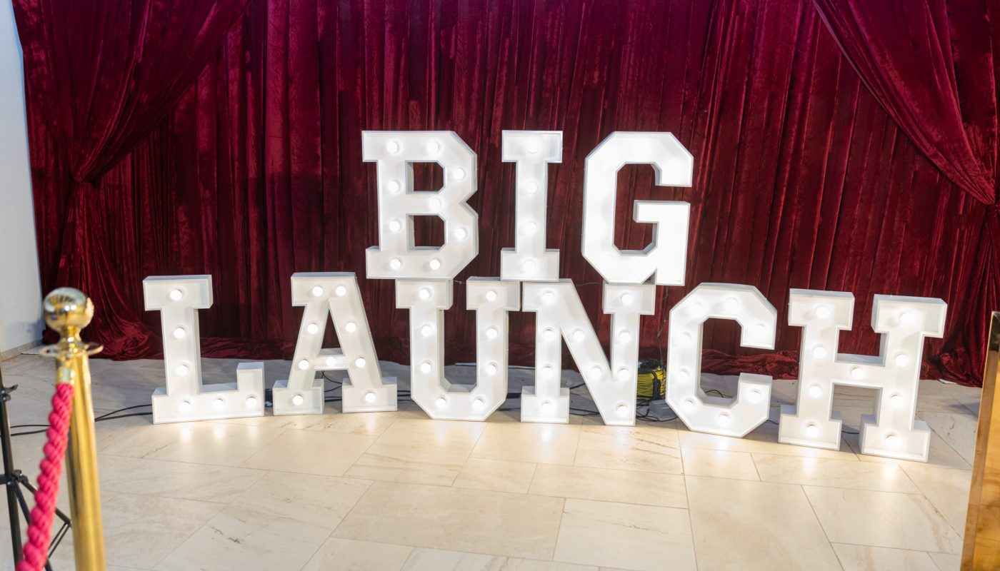 Letters that spell out big launch